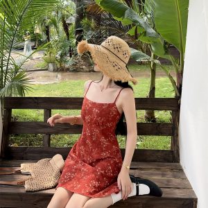 French Style Floral A-Line Cami Dress