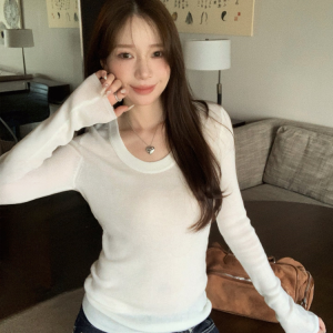 Women's Long Sleeve Knit Sweater 2026 Fall Winter Korean Style Pullover Top